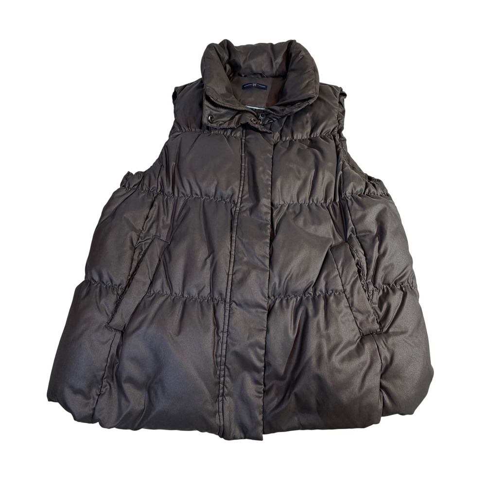 Gap Down Puffer Vest Women's M Brown Quilted Lightweight Y2K 2008
